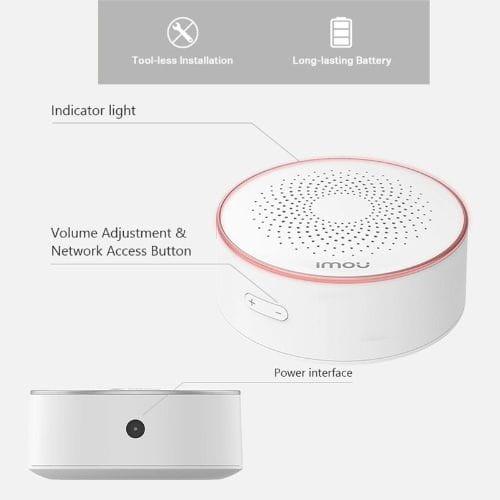 IMOU ZR1 - Sirène d'alarme intelligente ZigBee détail du bouton
